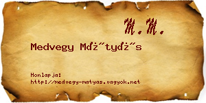 Medvegy Mátyás névjegykártya