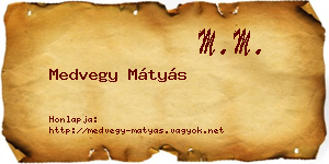 Medvegy Mátyás névjegykártya